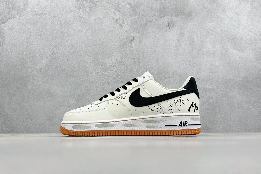 240 Nike Air Force 1 Low 07 麦克斯 涂鸦 浸染 末日废土风 黑棕 DM0576-101