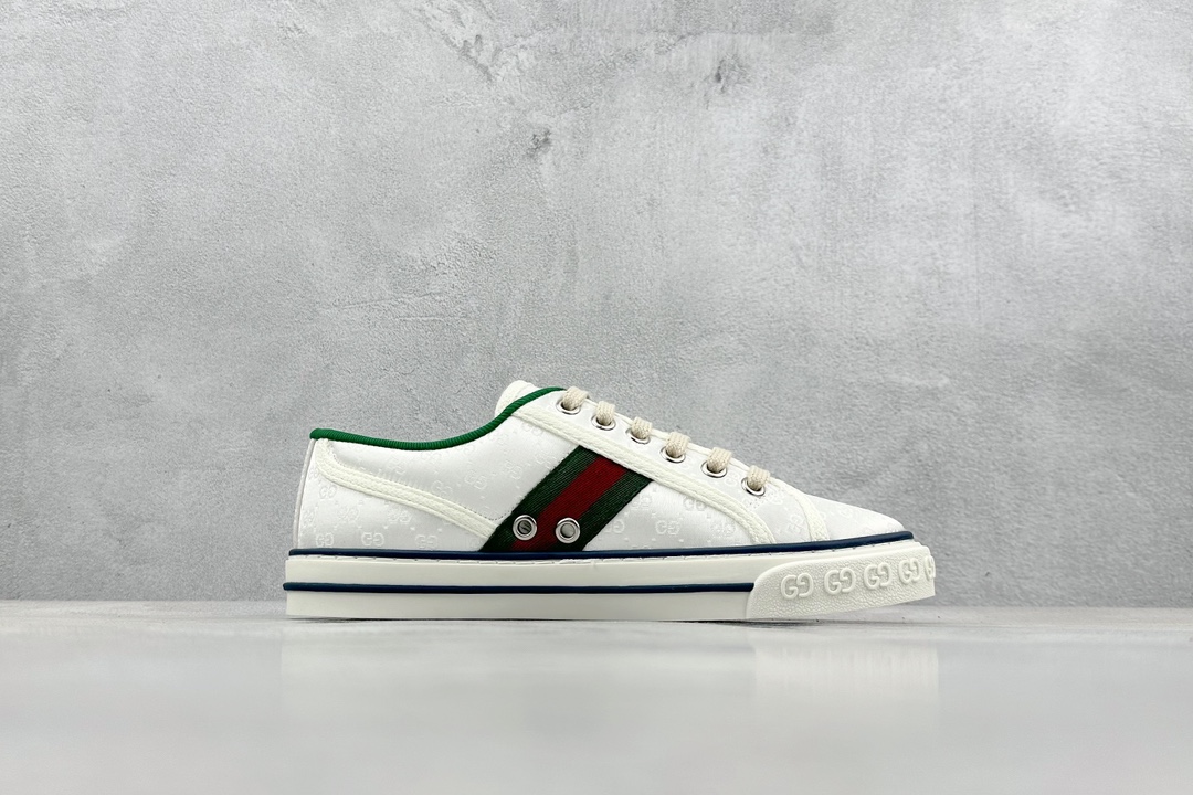 420 Gucci Tennis 1977 Print Sneaker古驰帆布印花复古休闲运动板鞋