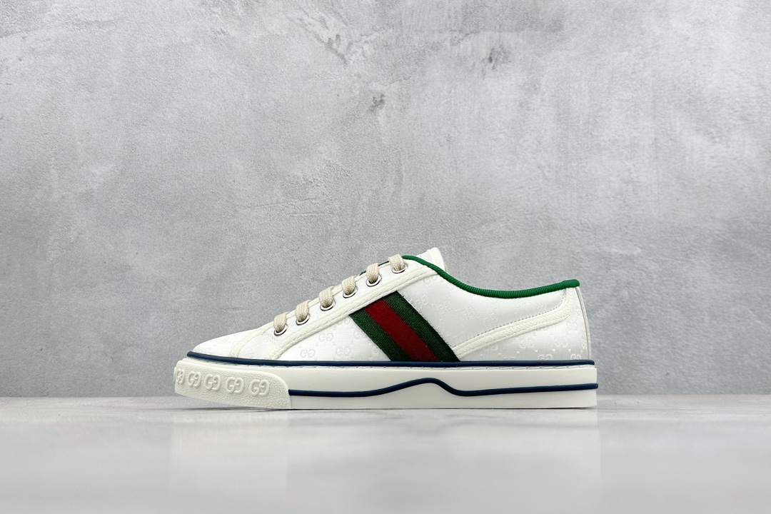 420 Gucci Tennis 1977 Print Sneaker古驰帆布印花复古休闲运动板鞋