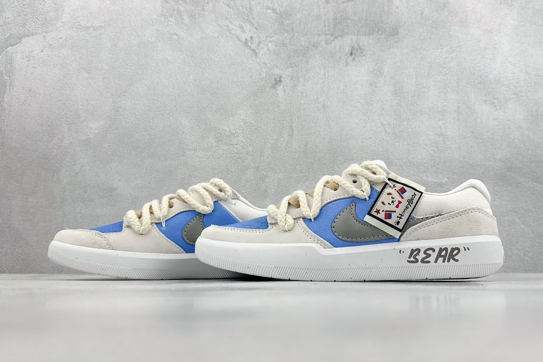 160 Nike SB Force 58 纯原版本 是在玩鞋 小熊 国旗布贴 灰蓝 CZ2959-007