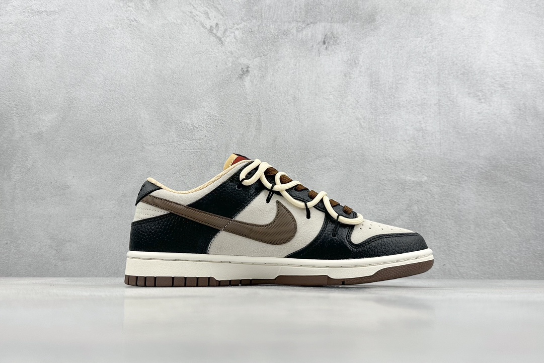 260 A版 Nike SB Dunk Low 摩卡棕 黑纸布偶 解构抽绳鞋带  DR9704-200