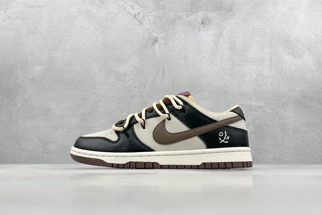 260 A版 Nike SB Dunk Low 摩卡棕 黑纸布偶 解构抽绳鞋带  DR9704-200