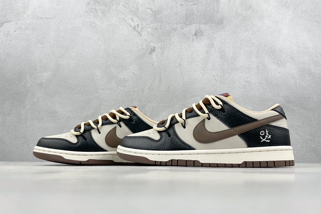 260 A版 Nike SB Dunk Low 摩卡棕 黑纸布偶 解构抽绳鞋带  DR9704-200