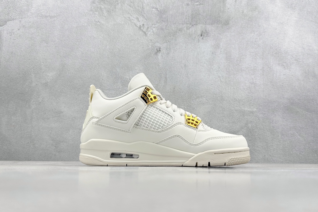 FAir Jordan 4 Retro ”Metallic Gold” AJ4 Joe 4 White Cat Gold Buckle AQ9129-170