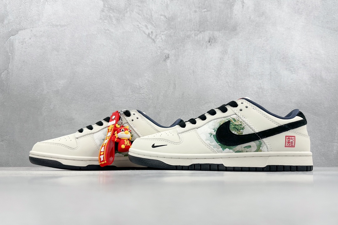 280 NK Dunk Low Retro "DIY高端定制" 龙年限定 米白黑青龙低帮休闲运动板鞋  XB3802-711