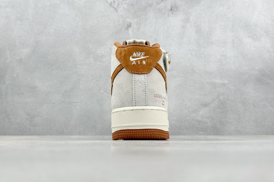 300 Nike Air Force 1 Mid 07 x Louis Vuitton 白棕印花 DQ7688-400