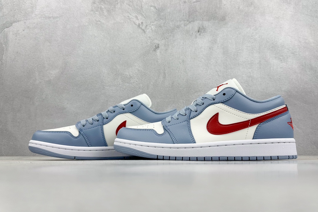 160 VT版 Air Jordan 1 Low Blue Grey Dune Red 白蓝红  DC0774-164