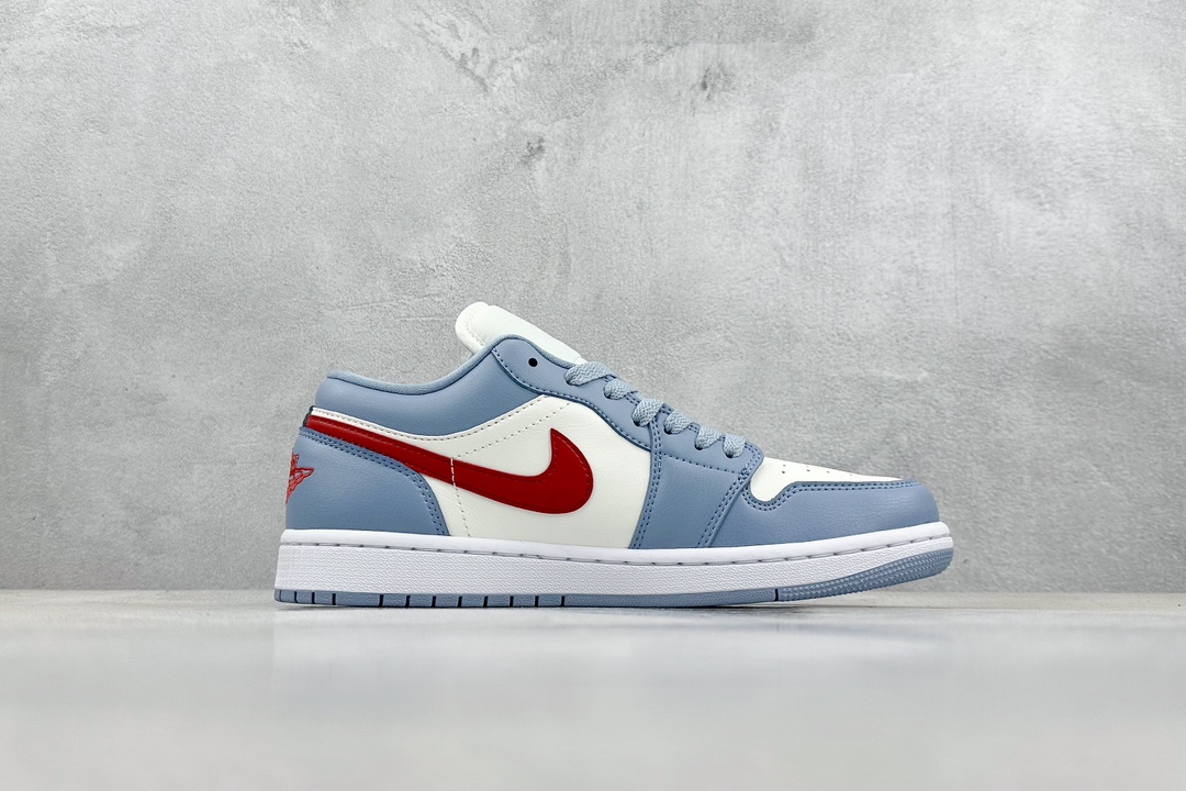 160 VT版 Air Jordan 1 Low Blue Grey Dune Red 白蓝红  DC0774-164