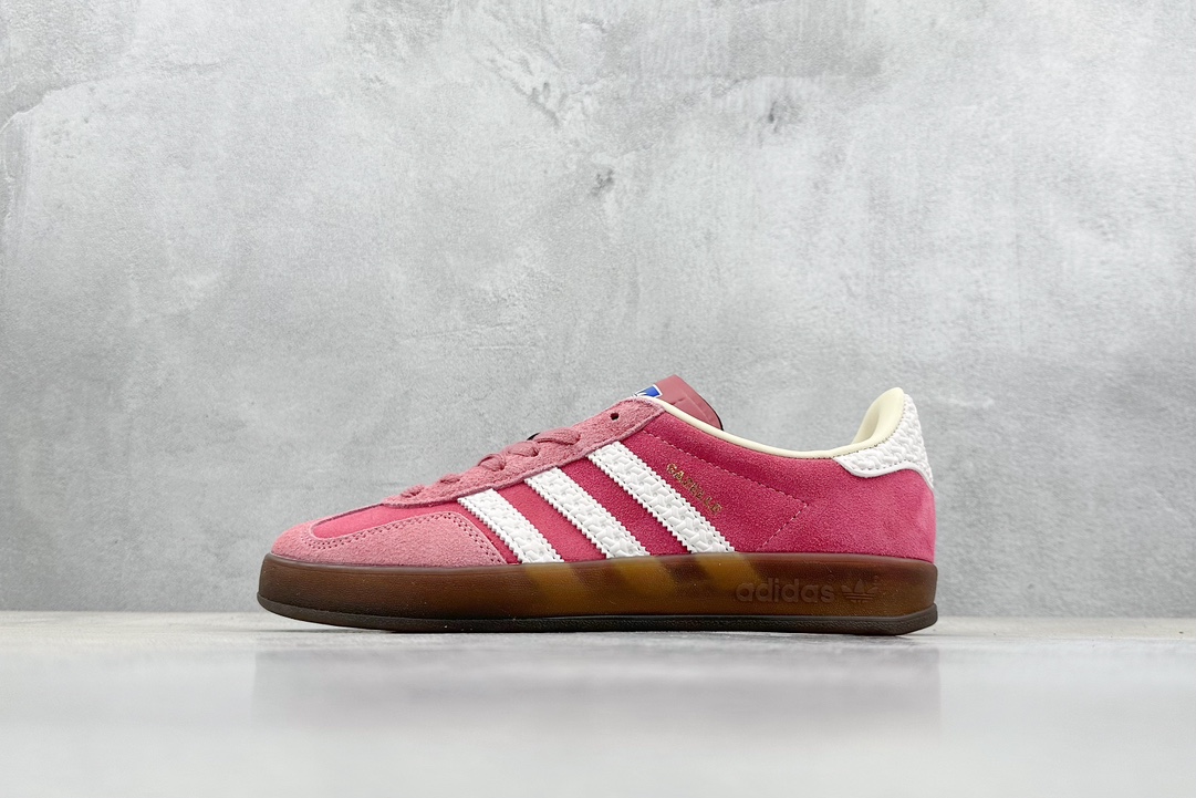 180 FS版 Adidas Gazelle Indoor Trainers 羚羊内训系列低帮板鞋“翻毛树莓粉白焦糖底” IF1809