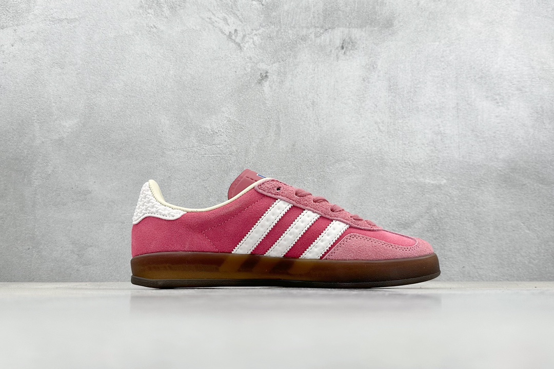 180 FS版 Adidas Gazelle Indoor Trainers 羚羊内训系列低帮板鞋“翻毛树莓粉白焦糖底” IF1809