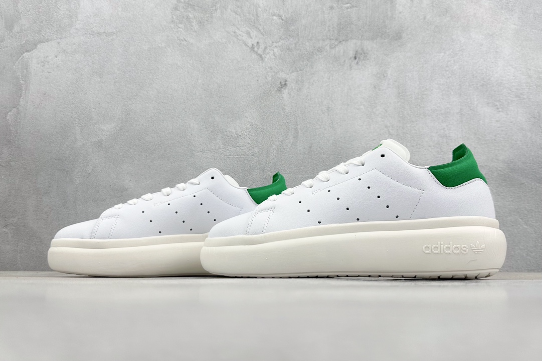 170 AD Originals Stan Smith PF"White Green"史密斯面包版系列低帮板鞋“皮革白绿尾”ID2786