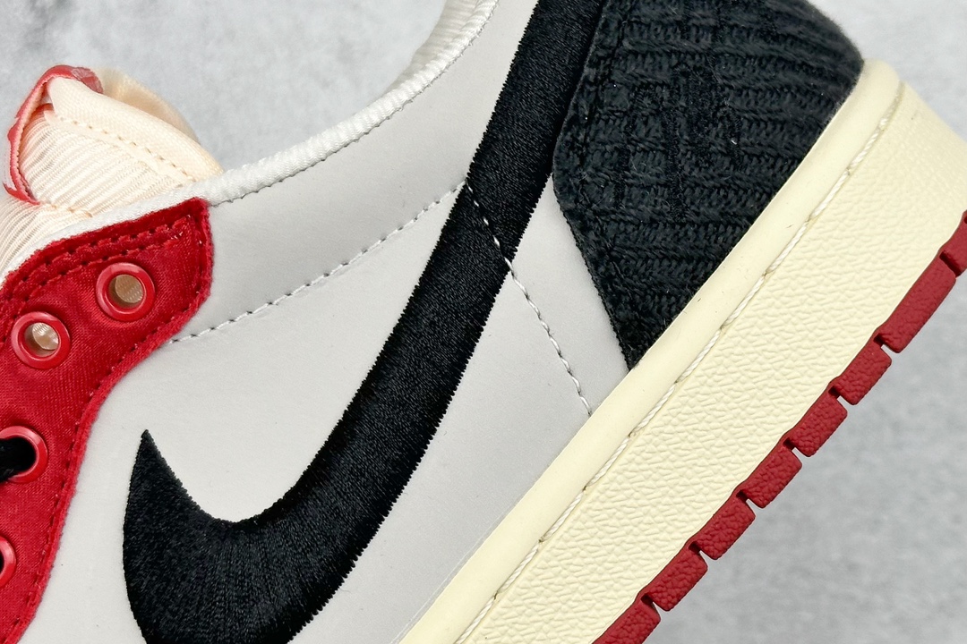 220 私 Trophy Room x Air Jordan AJ1 Low 低帮 乔丹之子联名白黑红 FN0432-100