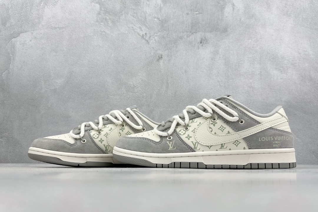 300 Nk SB Dunk Low LV联名-米灰绑带猪八 周年高端定制 低帮休闲板鞋 SJ2068-237