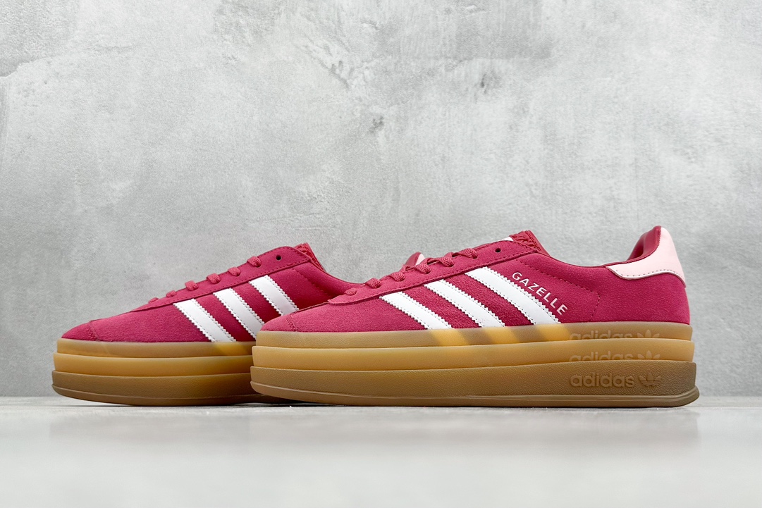 180 Hg版 AD Originals Gazelle Bold 珊瑚粉 厚底防滑休闲板鞋 ID6997