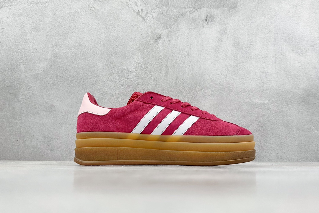 180 Hg版 AD Originals Gazelle Bold 珊瑚粉 厚底防滑休闲板鞋 ID6997