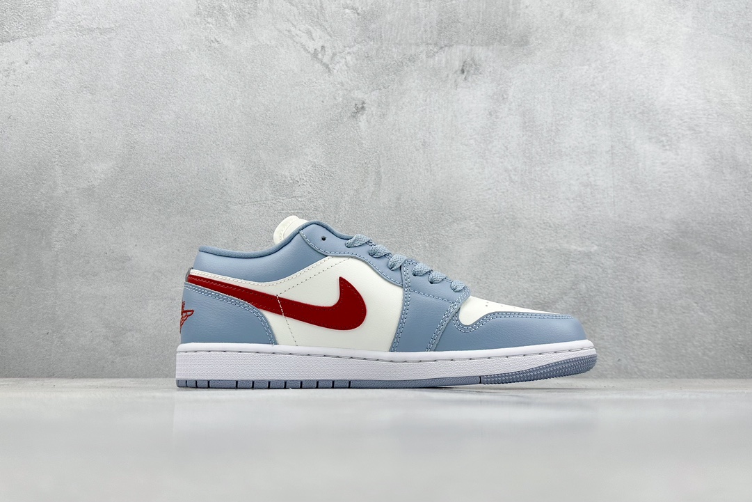 240 Dt纯原 Jordan Air Jordan 1 Low Blue Grey Dune Red蓝白 DC0774-164