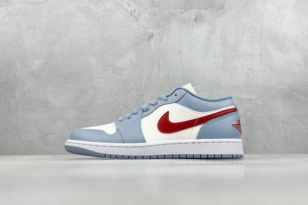 240 Dt纯原 Jordan Air Jordan 1 Low Blue Grey Dune Red蓝白 DC0774-164