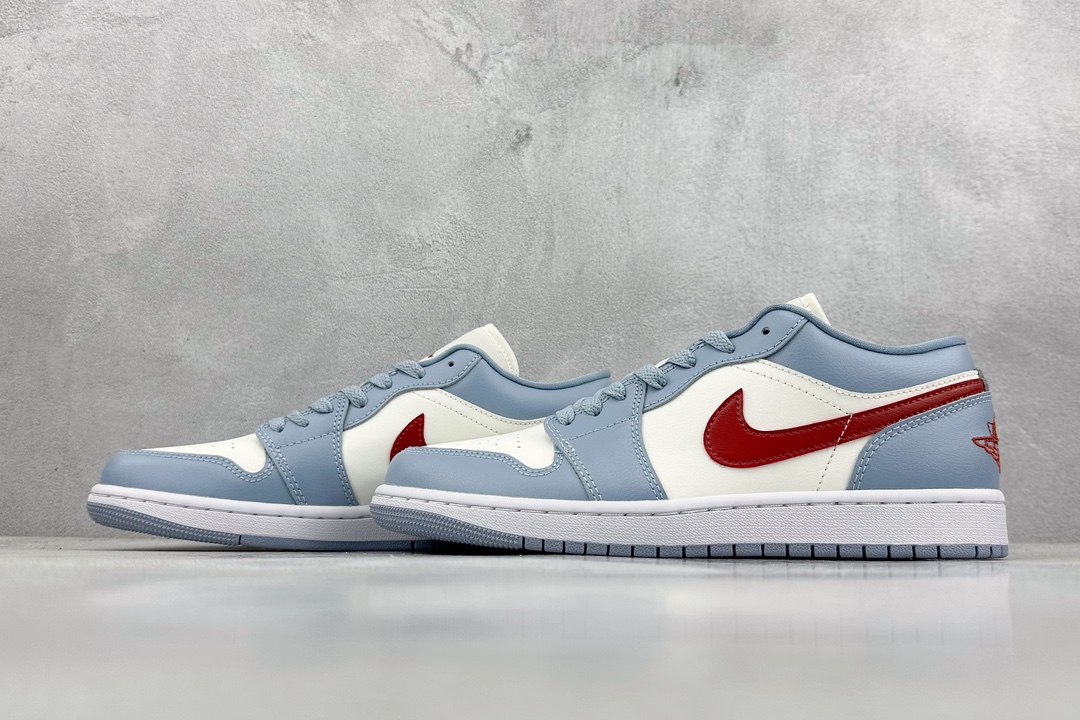 240 Dt纯原 Jordan Air Jordan 1 Low Blue Grey Dune Red蓝白 DC0774-164