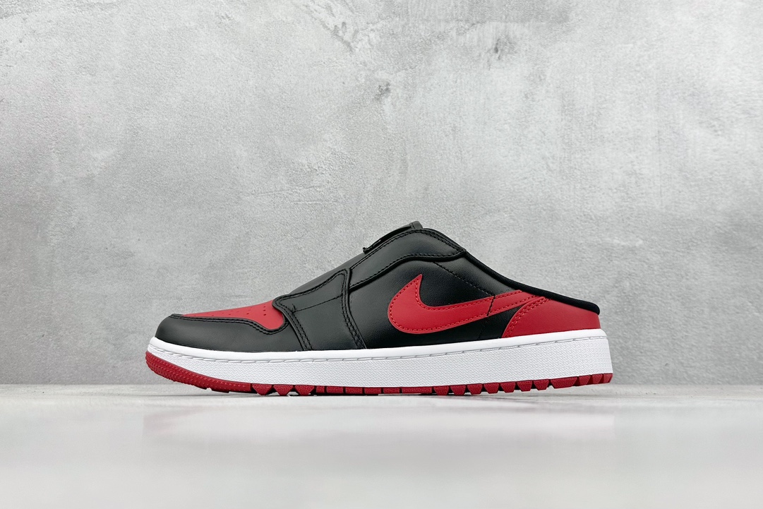 240 Dt纯原 Air Jordan 1 Mule Golf “Bred” AJ1 乔1黑白红 高尔夫一脚蹬 FJ1214-001