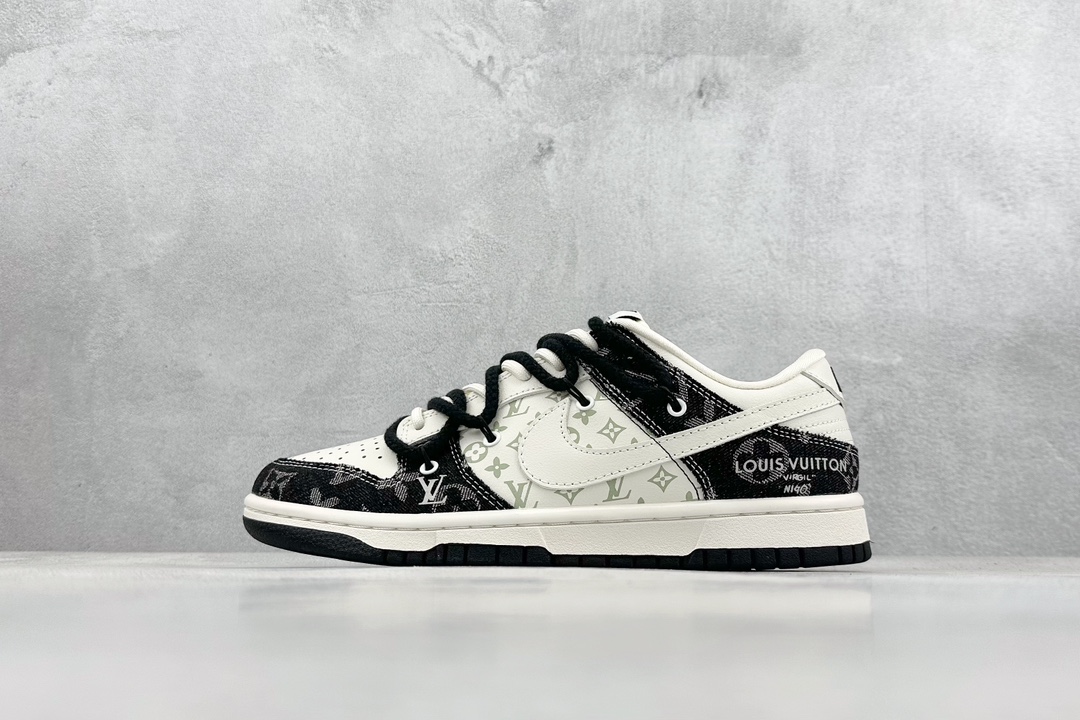 300 Nike SB Dunk Low x Louis Vuitton 白黑牛仔绑带 SJ2068-238