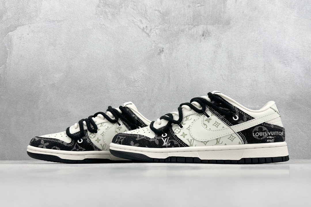 300 Nike SB Dunk Low x Louis Vuitton 白黑牛仔绑带 SJ2068-238