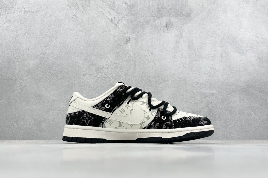 300 Nike SB Dunk Low x Louis Vuitton 白黑牛仔绑带 SJ2068-238