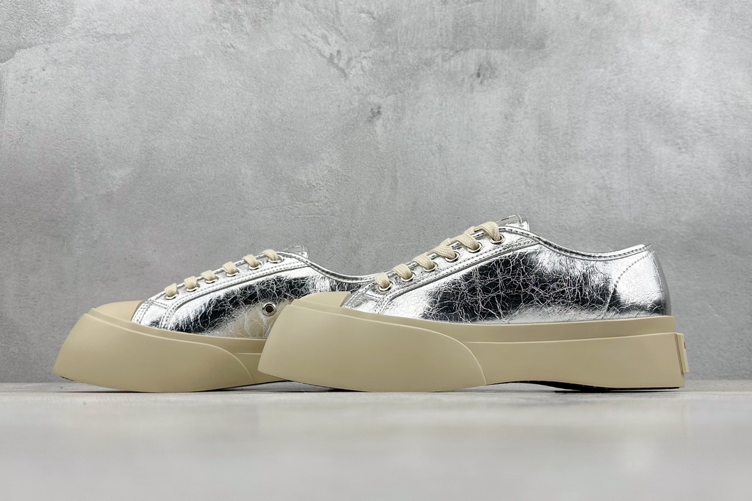 260 Marni Pablo Leather Mary Jane Sneaker 低帮松糕厚底百搭魔术贴大头增高板鞋“魔术贴