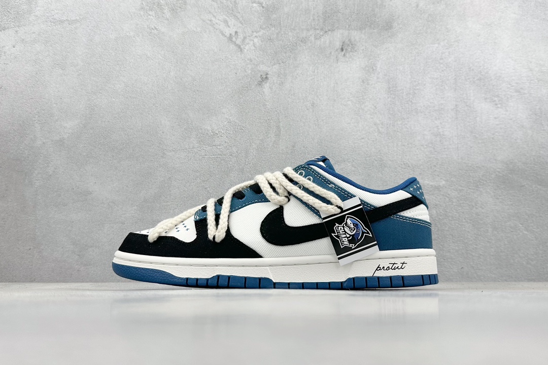 260 DIY版 Nike Dunk Low 牛仔麻绳 黑白蓝 DV0834-101