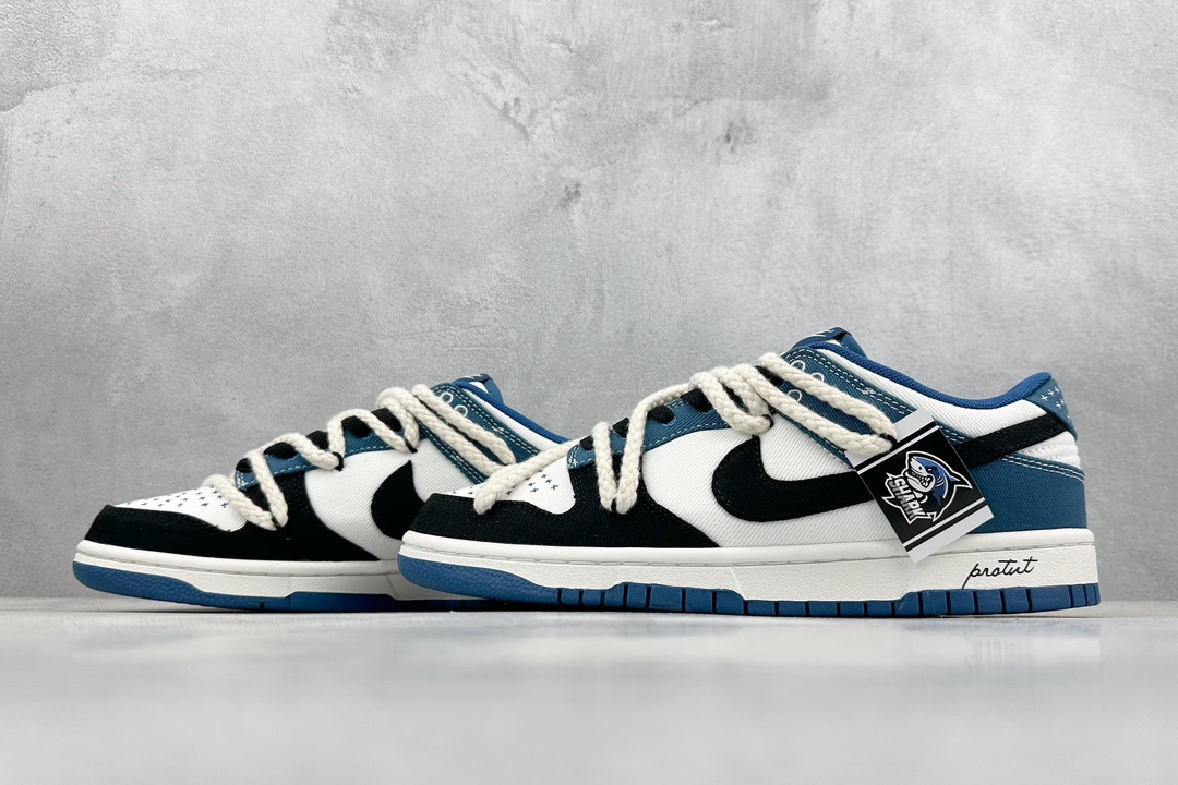 260 DIY版 Nike Dunk Low 牛仔麻绳 黑白蓝 DV0834-101