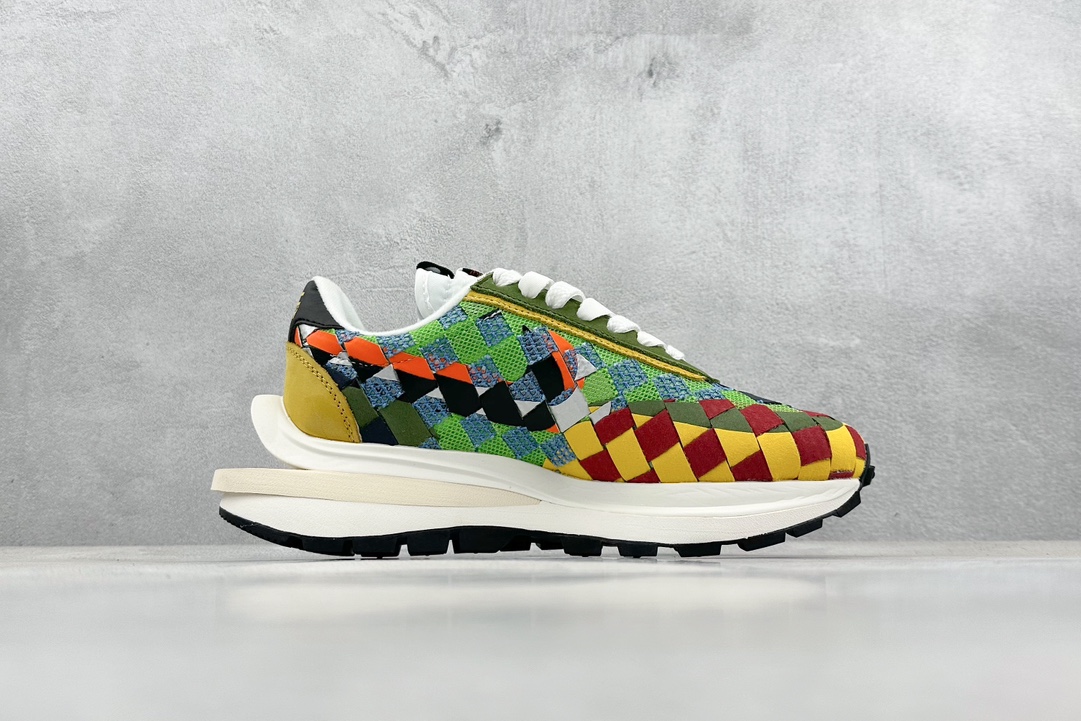 280 FS版 Sacai x NK Waffle Woven"Multi-Color"华夫联名编织系列低帮慢跑鞋 灰白编织 DR5209-300