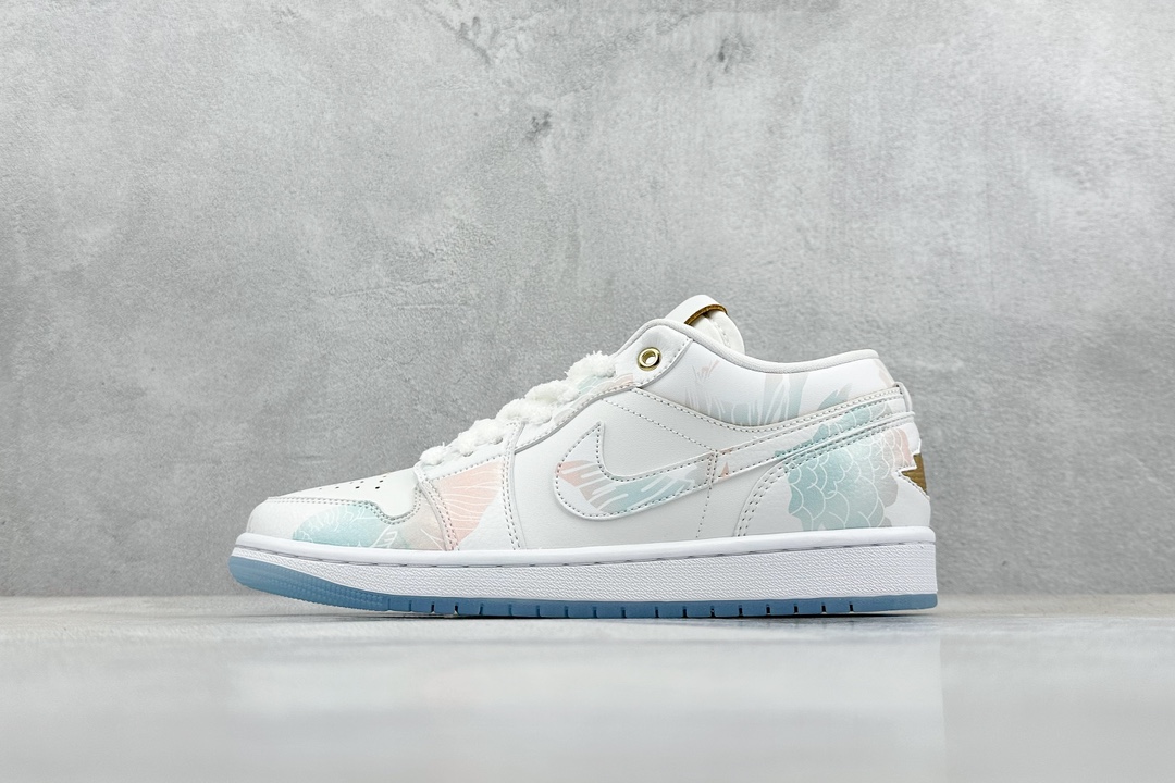 200 K版 Air Jordan 1 Retro Low 蒸汽木偶 CNY龙年限定 青帘烟雨  FN8901-164