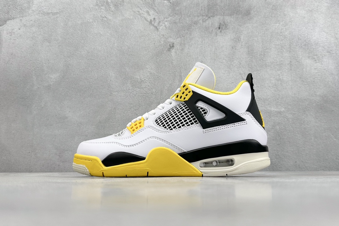 250 小绿X Air Jordan 4 Retro “Vivid Sulfur” AJ4 乔4白黄 雷公 AQ9129-101