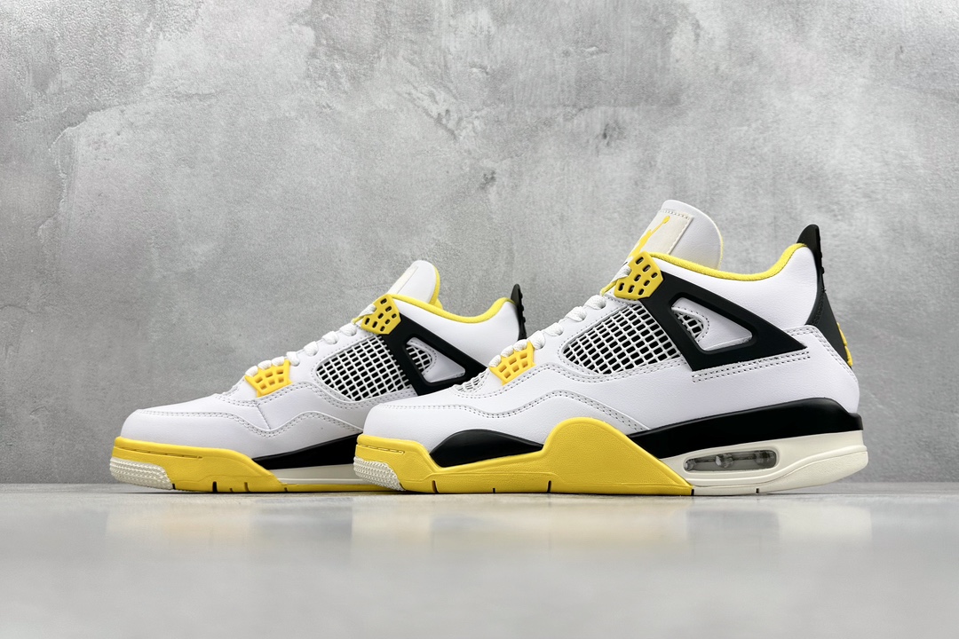 250 小绿X Air Jordan 4 Retro "Vivid Sulfur" AJ4 乔4白黄 雷公 AQ9129-101