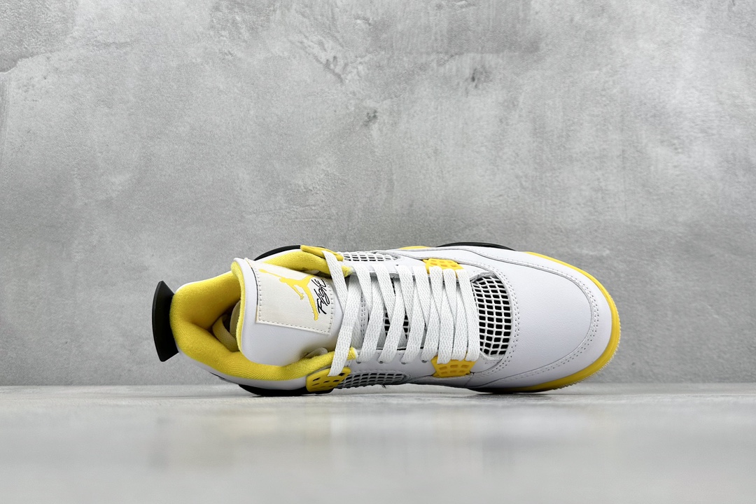 250 小绿X Air Jordan 4 Retro "Vivid Sulfur" AJ4 乔4白黄 雷公 AQ9129-101