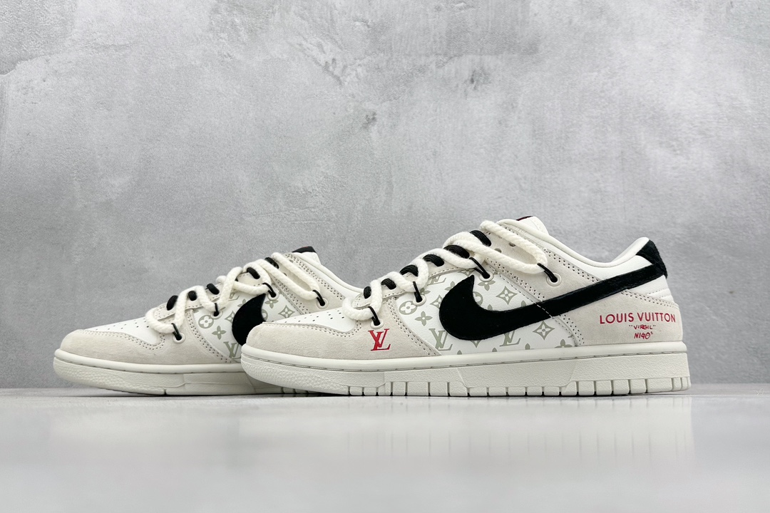 300 Nike SB Dunk Low x Louis Vuitton 白黑红 SJ2068-235