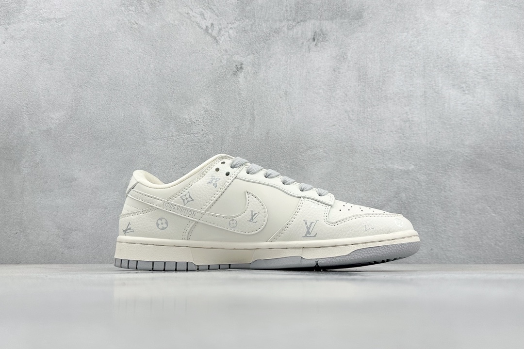 280 Nk SB Dunk Low LV联名-米灰白勾三花 周年高端定制 低帮休闲板鞋 DQ1098-353