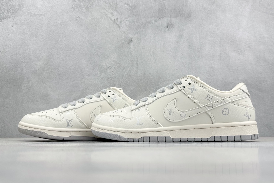 280 Nk SB Dunk Low LV联名-米灰白勾三花 周年高端定制 低帮休闲板鞋 DQ1098-353