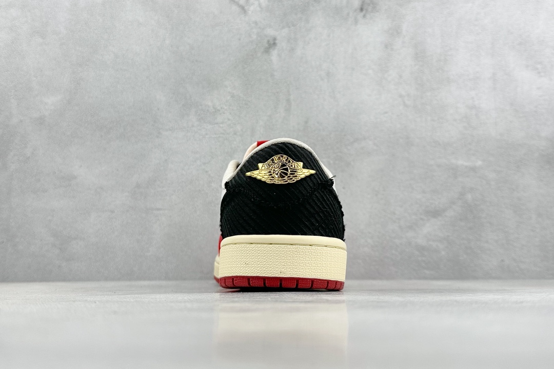 200 外贸版 Air Jordan 1 Low OG x Trophy Room ”Away” 白黑红  FN0432-100