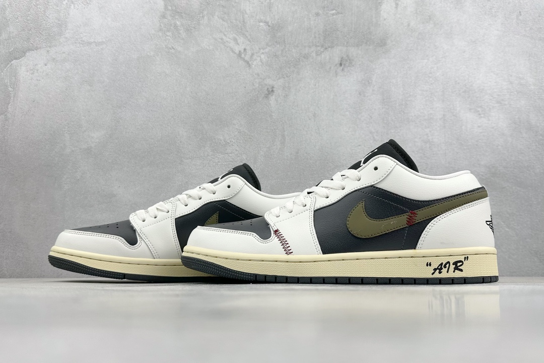 200 K版 Air Jordan 1 Low 橄榄反转脚趾 AJ1乔1低帮休闲板鞋 DC0774-001