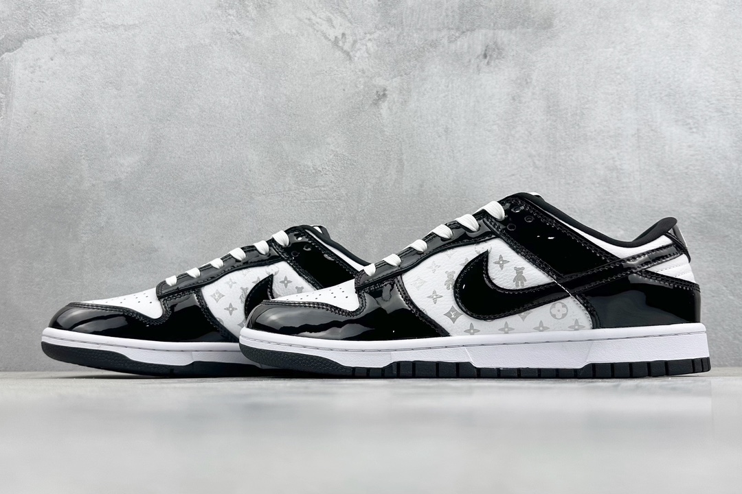 280 Nike SB Dunk Low x Louis Vuitton 黑白漆皮 DQ1098-358