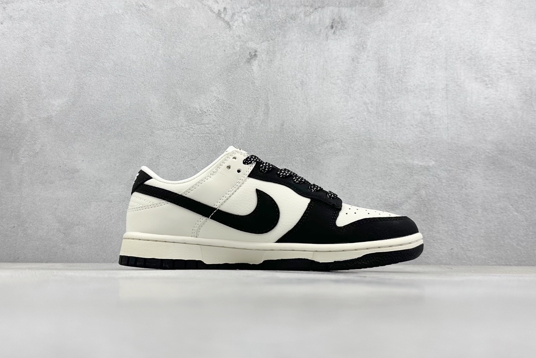 280 Nk SB Dunk Low 闪电联名-米白黑拼色小白勾 周年高端定制 低帮休闲板鞋 XD6188-028