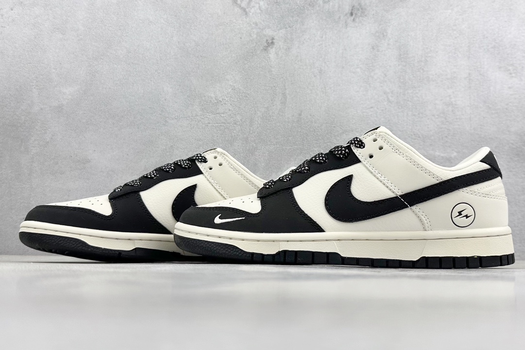 280 Nk SB Dunk Low 闪电联名-米白黑拼色小白勾 周年高端定制 低帮休闲板鞋 XD6188-028