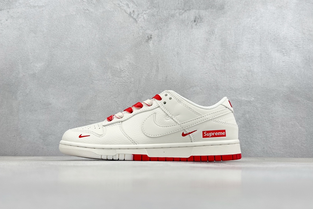 280 Nike SB Dunk Low x Supreme 白红三钩 BB8675-107