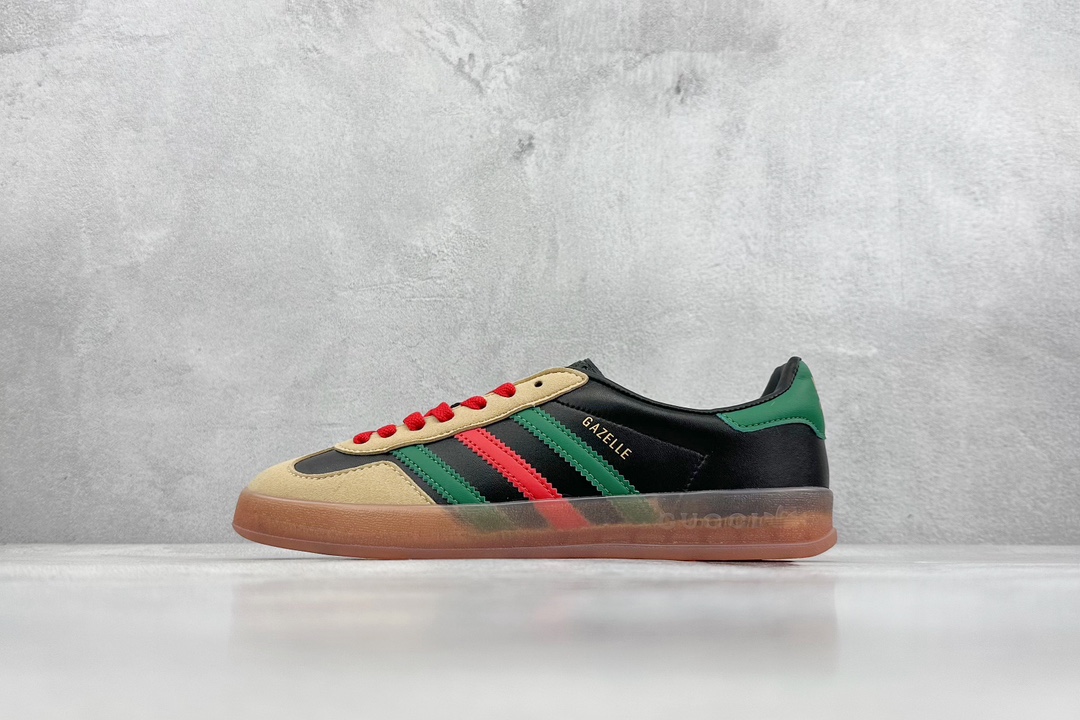 150 古驰Gucci x 阿迪达斯Adidas Originals Gazelle 羚羊系列低帮复古百搭休闲运动板鞋 IA9089