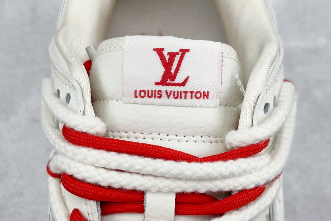 300 Nike SB Dunk Low x Louis Vuitton 高端定制绑带白红 SJ2068-242