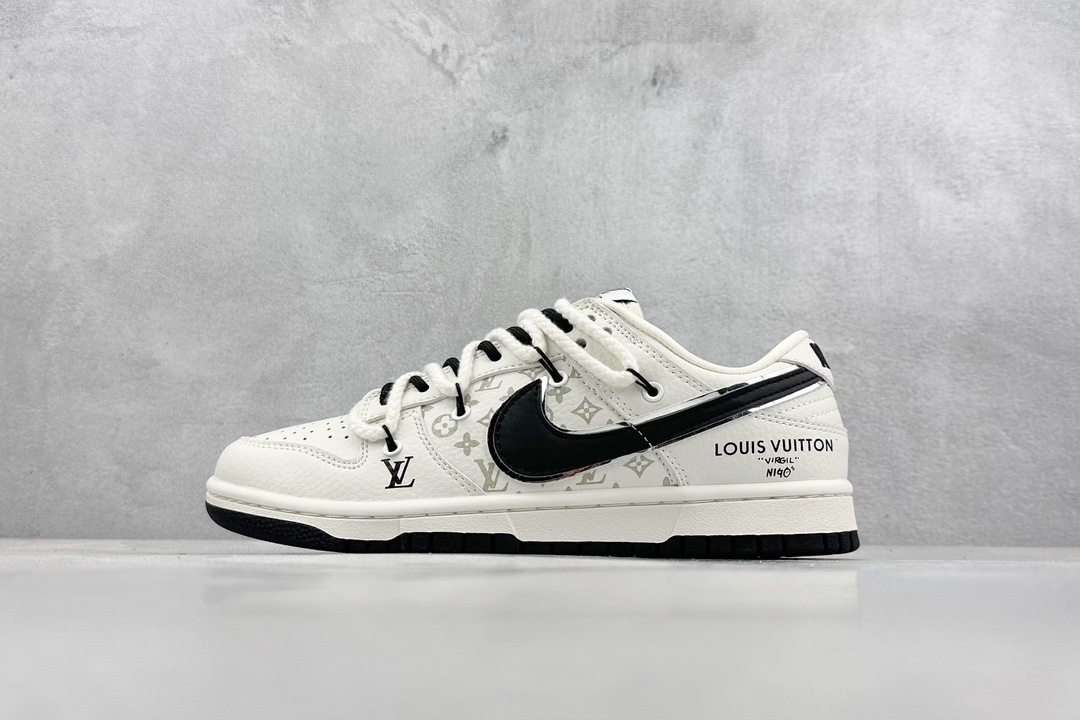 300 Nk SB Dunk Low LV联名-米白黑印花 周年高端定制 低帮休闲板鞋 SJ2068-243