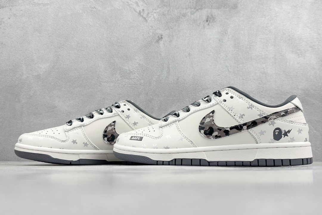 280 Nike SB Dunk Low x BAPE 白灰黑迷彩钩 DQ1098-351