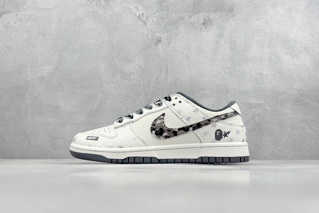 280 Nike SB Dunk Low x BAPE 白灰黑迷彩钩 DQ1098-351