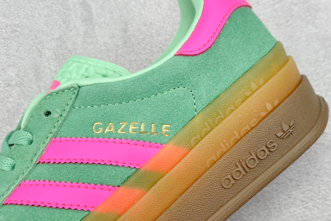 180 HG版 Adidas Originals Gazelle Bold W 羚羊松糕系列“薄荷绿骚粉生胶底” HO6125