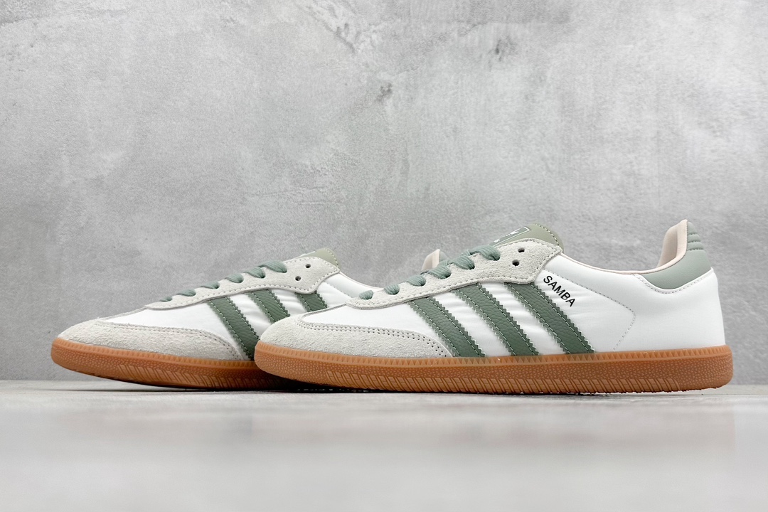 210 H11版 adidas Samba OG 白绿色 ID0492